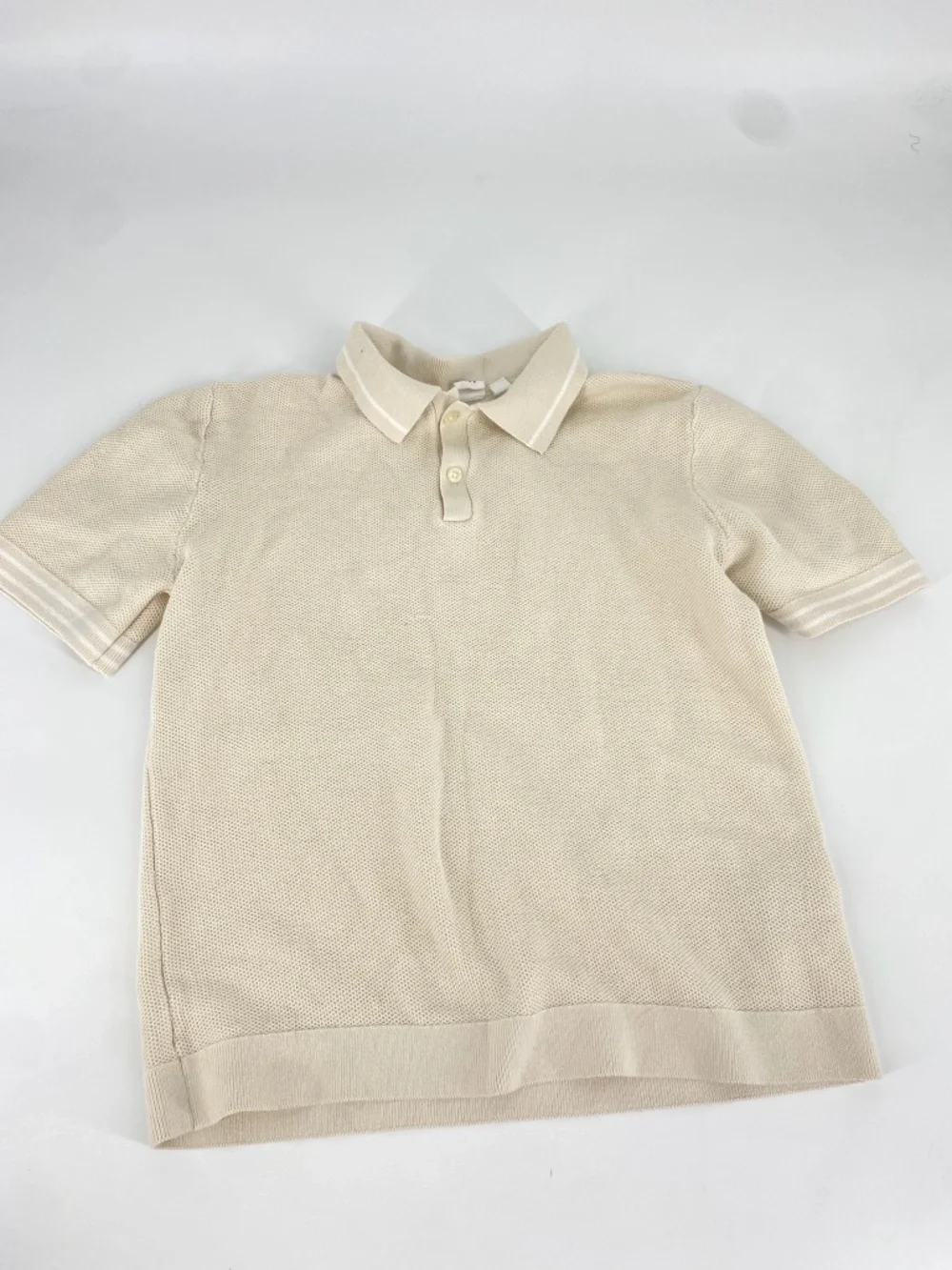 GAP Kids Relaxed Sweater Polo Shirt Size 10 Tan Chino 100% Cotton